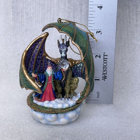 San Francisco Music Box Christmas Ornament CRYSTAL VISIONS DRAGON WITH MERLIN - Picture 8 of 11